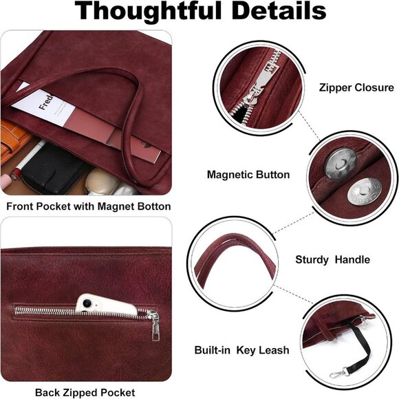 Fashionable Soft Tote Bag with Zipper - Ideal 16L Work and Travel Companion - Picture 3 of 5